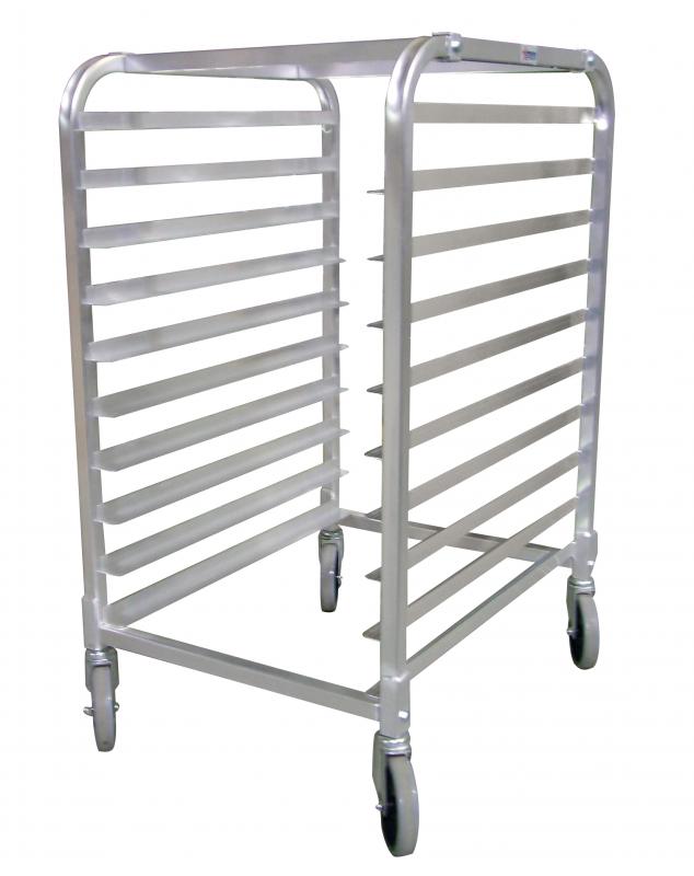 Aluminum Round Top Pan Rack with 10 slides and 3� spacing